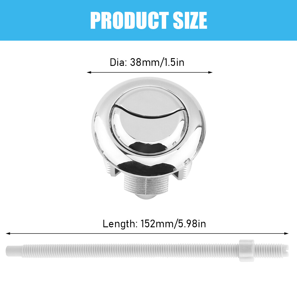 2pcs Flush Valve Round Universal Plastic Toilet Tank Button Dual Push