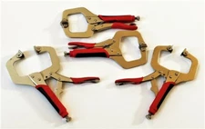 4 CAL-HAWK SUPER GRIP 11" LOCKING VISE C CLAMP PLIERS FLEX PADS WELDING BPL11RA