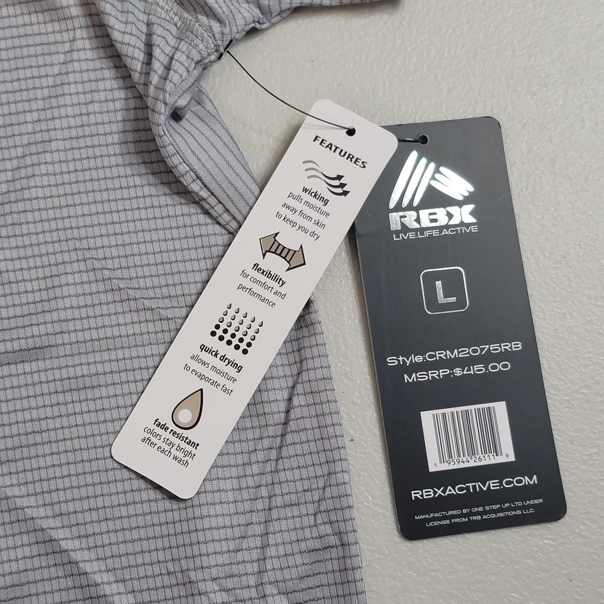 RBX Xtrain Performance ATHLETIC GRAY SHIRT Round NECK MEN'S SIZE L