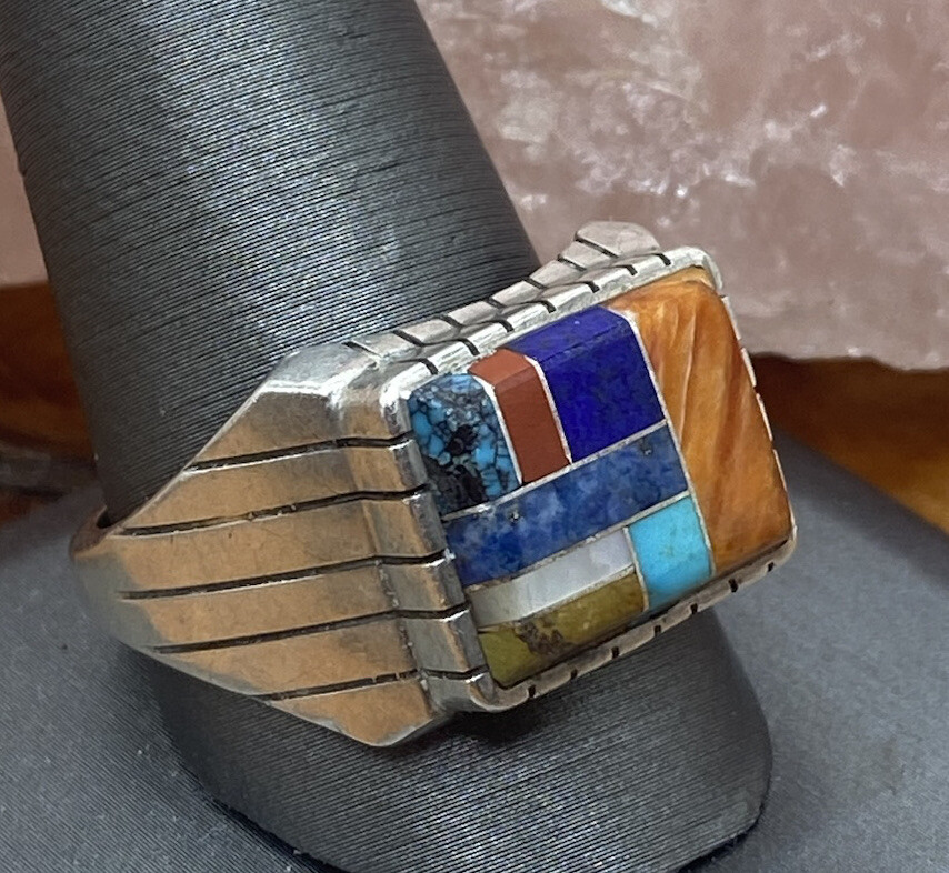 Ray Jack Navajo Sterling Silver And Stone Inlay Sterling Silver