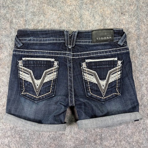 Vigoss Denim Shorts Women’s 26 x5 The Dublin Bermuda Embroidered Jorts Jean - Picture 3 of 16