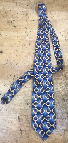 ROBERT TALBOTT Studio Silk Necktie Designer Blue checkered - 第 1/6 張圖片