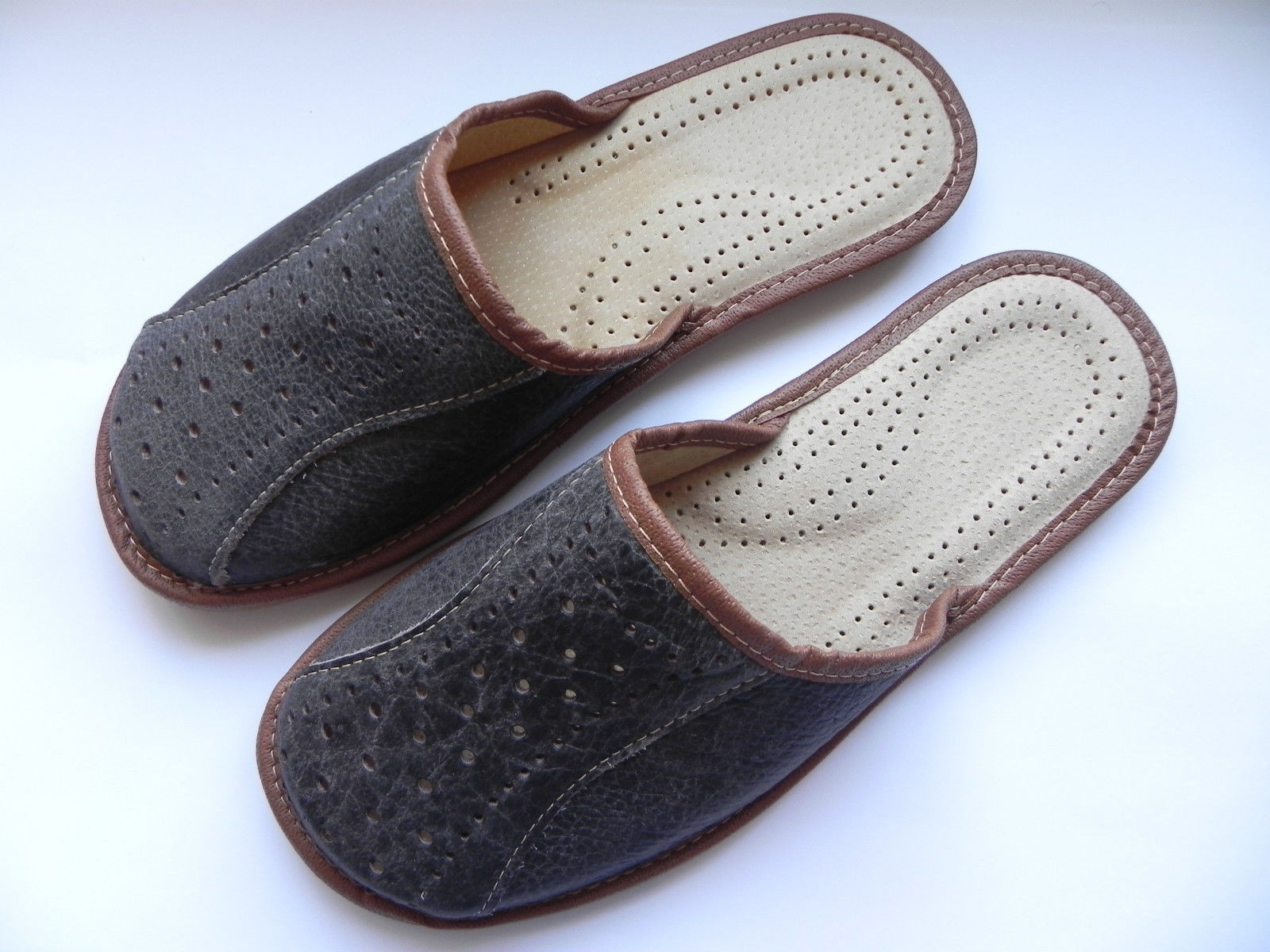 Men`s Leather Slippers 100 Natural Leather sizeUK 6,7,8,9,10,11,12 eBay