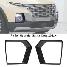 2X Carbon Fiber Car Front Bumper Fog Light Cover Trim For Hyundai Santa Cruz 22+