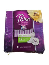 Poise Female Incontinent Pad Long Length Very Light 44 Ct