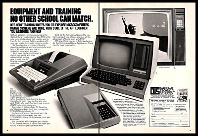 1980 NTS National Technical Schools Vintage PRINT AD Computes Digital Systems 