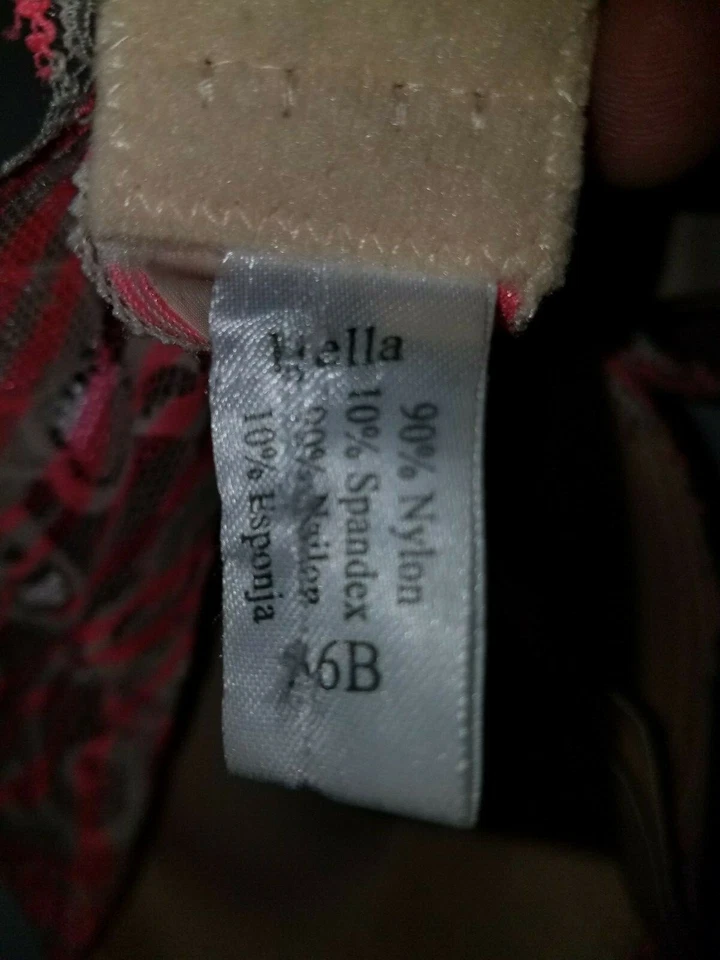 BELLA SUJETADOR PUSH UP ENCAJE - Rosa Estampado Animal Encaje Sobre Desnudo Talla 36B Foto 4 de 4