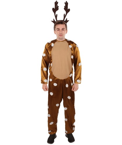 Adult Reindeer Costume for Men - Animal Jumpsuit for Halloween Cosplay Party - Picture 22 of 35
