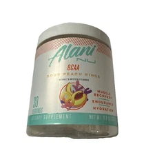 Alani Nu BCAA Sour Peach Rings Branch Chain Essential 30 Servings Exp 08/2026