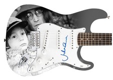 Julian Lennon w Beatles John Autographed Custom Graphics Graphics Guitar
