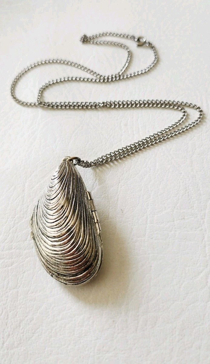Vintage Estee Lauder ALIAGE Mussel Shell Perfume Locket Pendant