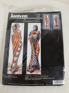 Janlynn Counted Cross Stitch Kit Indian Brave & Maiden #13 225