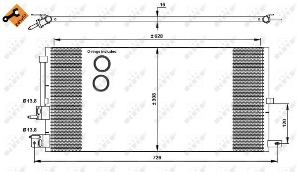 CONDENSER AIR CONDITIONING 35885 FOR JAGUAR QJBA 2.2L FMBB/FMBA 2.0L 4cyl X-TYPE - Image 2 of 4