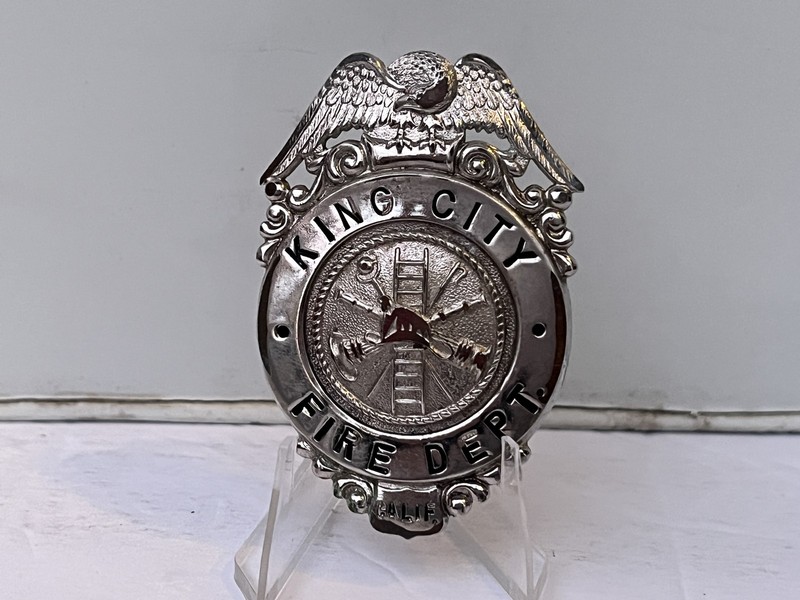 Obsolete King City California Fire Dept Firefighting Badge Pin Collectible