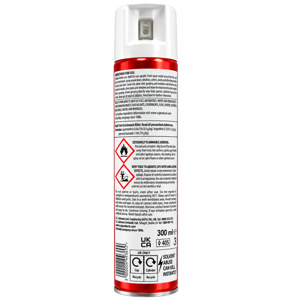 Raid Fly Control Raid Fly Wasp & Mosquito Killer Spray 300ml Rapid Action Flying Insect ...