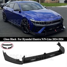 For Hyundai Elantra Nn-line 24-26 Ad Style Gloss Black Front Bumper Lip Spoiler