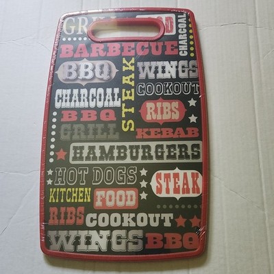 Kitchen Cutting board. Barbecue Theme 14.5×9 Inch. Light Weight, Easy-Care. 