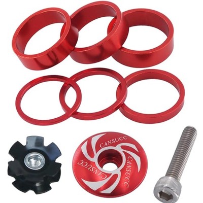 Fahrrad Lenker Spacer Set 9 Stück Rot Aluminium Mountainbike Rennrad Distanzring