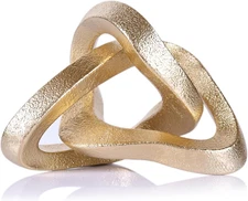 Infinity Knot Sculpture Gold Knot Decor Object, Abstract Knick Knacks Coffee Tab