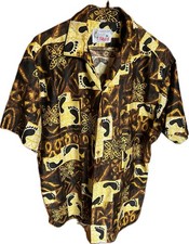 1960  s Barefoot In Paradise Men  s Hawaiian Shirt Size Large