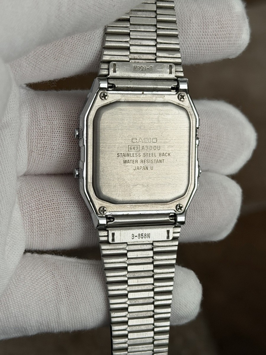Rare Vintage Casio World Time A300U Men's Digital Watch Module 643