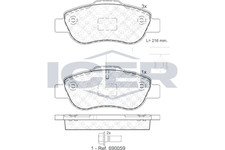 Bremsbelagsatz Vorne Bosch-System für Fiat 500 C Panda / Classic Ford ab 04->