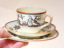 Bishop & Stonier Tapestry Pixel Willow Pagoda Pattern Tea Cup Saucer Teaplate