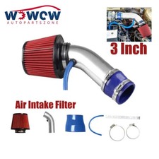 Cold Air Intake Filter Induction Kit Pipe Power Flow Hose System Car Auto Silver Cold Air Intake Filter Induction Kit Pipe Power Flow Hose System Car Auto Silver