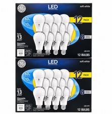 ✔️24 BOMBILLAS GE LED Bombillas BLANCO SUAVE REGULABLE A19 Bombilla 10W Reemplaza 60W