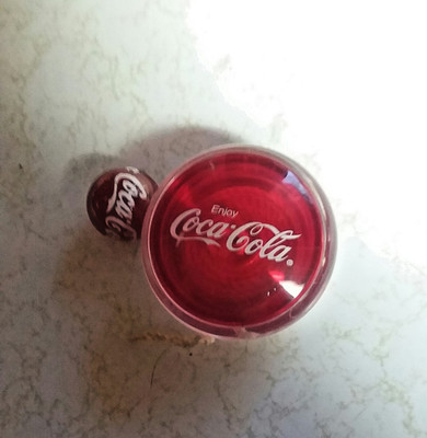 Coca Cola Deep Dark Ruby Red 5c Marble Rare Hard to Find~Enjoy Coca Cola Yo Yo