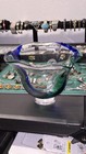 Orrefors Art Glass Blue Green Bowl - signed & numbered Lars Hellsten Etched Desi