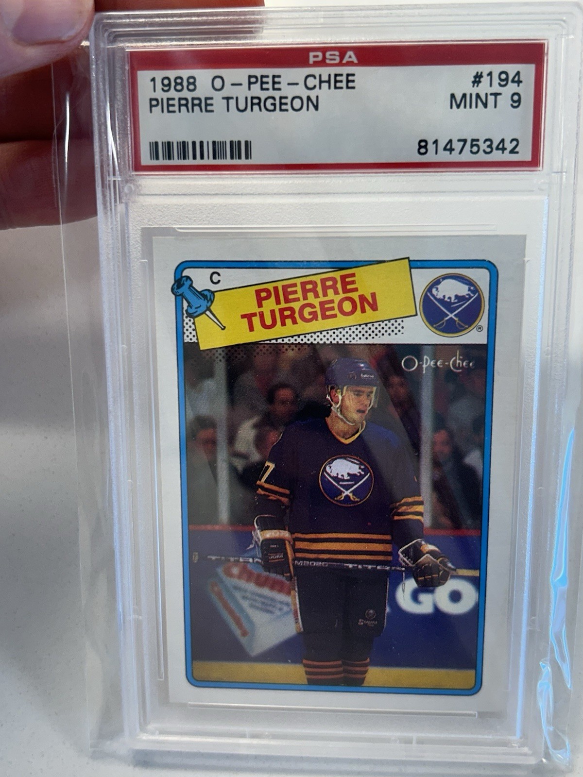 1988-89 O-Pee-Chee Pierre Turgeon RC #194 PSA 9 Rookies Sabres