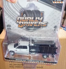 Greenlight 1/64 Dually Drivers 2018 Ram 3500 Landscape Dump Truck White Cummins