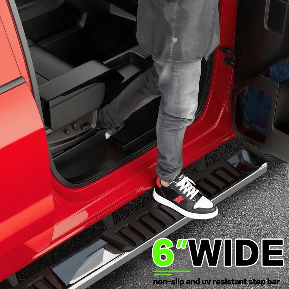 6" Running Boards for 2015-2026 Ford F150 Super Crew Cab Side Step Nerf Bar 2pcs Foto 3 de 4