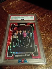 PSA 9 2025 Panini Prizm Rolling Stones Mick Jagger #11 Red Mojo /99 Refractor