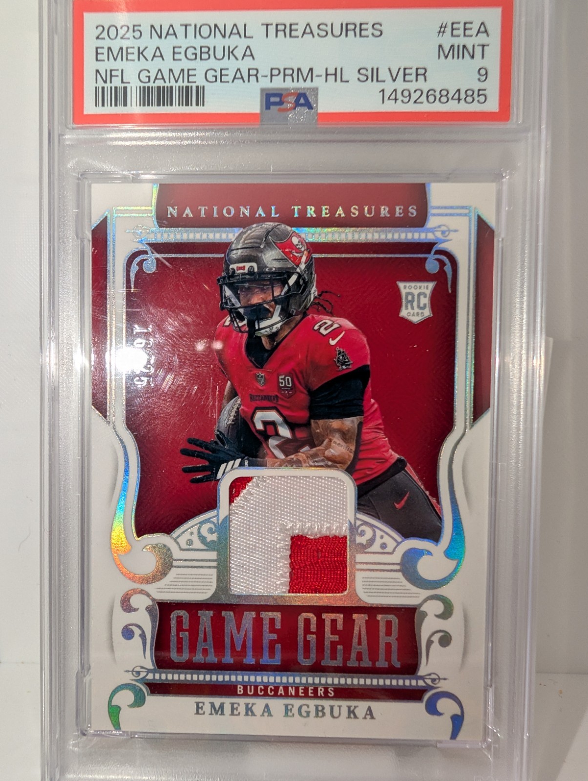 Emeka Egbuka Panini National Treasures NFL Game Gear #EEA Prime-Holo Silver