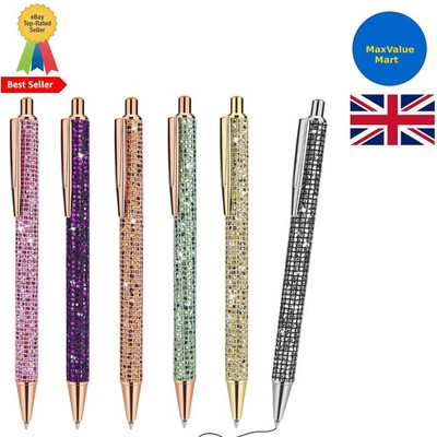 Bling Glitzer Kugelschreiber Set - 6 stilvolle Druckstifte für Zuhause & Büro