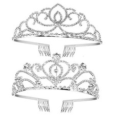 ZOCONE Birthday Tiara Crown for Women, 2 Pack Crystal Princess Tiara for