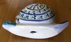Vintage Hand Craft & Painted Ceramic Mexican Tonale Blue Snail Figurine Sign Cat — photo 4
