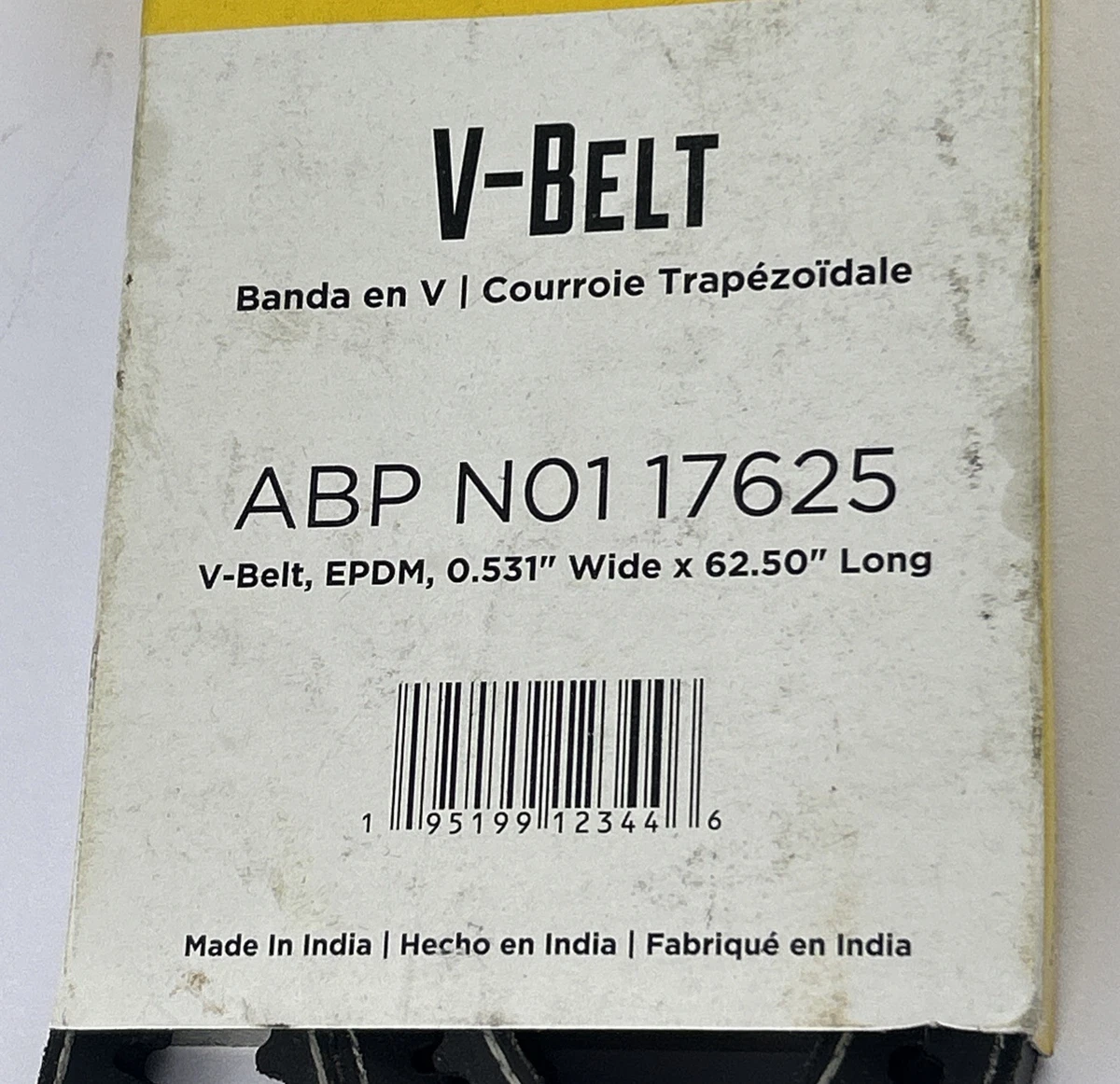 Alliance ABP N01 17625 V-Belt EPDM 0.531” x 62.5” Heavy Duty Truck photo 2