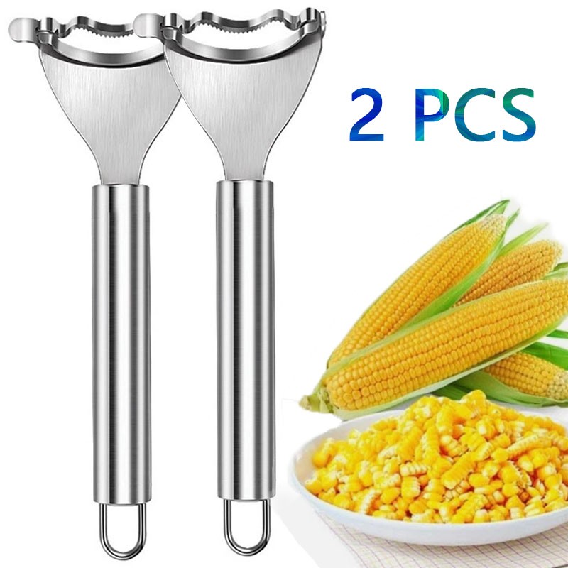 2pcs Stainless Steel Corn Stripper Tool, Easy Kernel Remover.