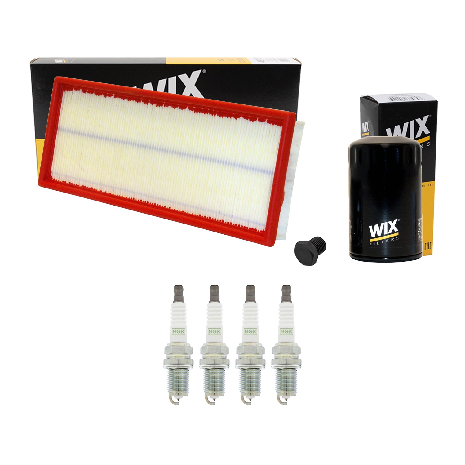 Wix Engine Air Oil Filters  NGK 4 Platinum Spark Plug Kit for VW Golf 1.8 L4 86
