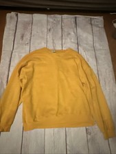 VTG Russell Athletic Crewneck Sweatshirt Mustard Yellow Large Made in USA 90s