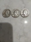 1957,1958,159 D Silver Quarter Set Of 3 Coins .9% Silver Ungrade