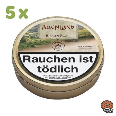 VAUEN Auenland Broken Flake Pfeifentabak Dose 5x 50g