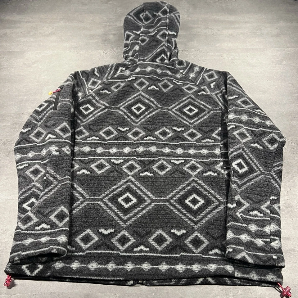New Balance Jacket Women L Black Gray Aztec Fleece Tech Gorpcore Full Zip Up - Image 3 of 4