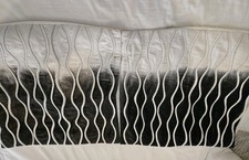 Pr Velvet Black  White Wavy Ptn Pillow Cases Only Zip Close Modern Luxe BBB