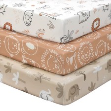 3 Pack Baby Crib Toddler Bed Sheets Soft Microfiber Fitted Orange 52x28 Inch