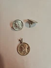 Mercury Dime Pendant & Earring Set, Very Nice Condition (Coin)