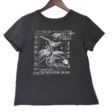 Vans Off The Wall Kids Large Black Graphic T-Shirt The Minds Eye Cosmic Skate